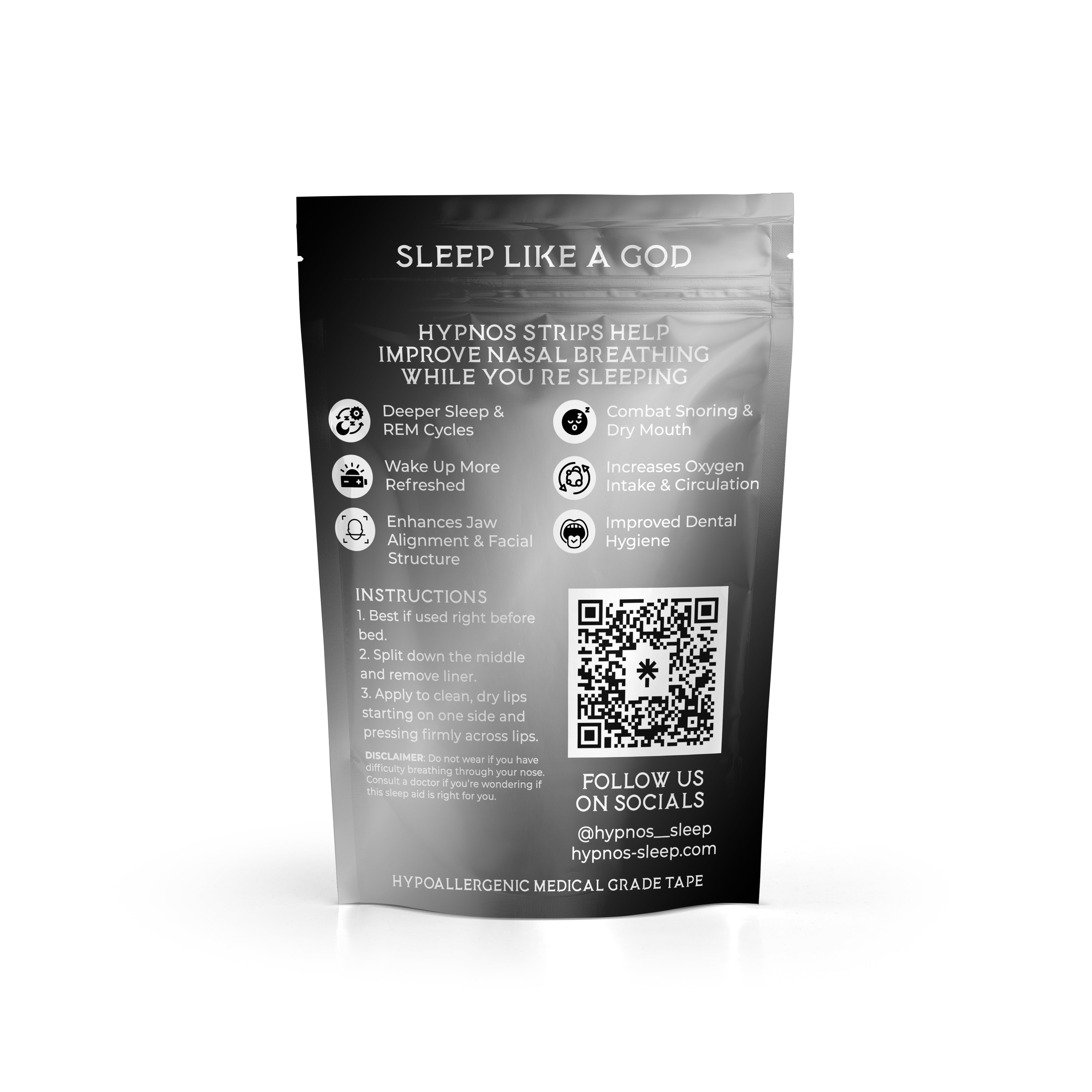 Black Mouth Tape for Sleep - Hypnos Sleep